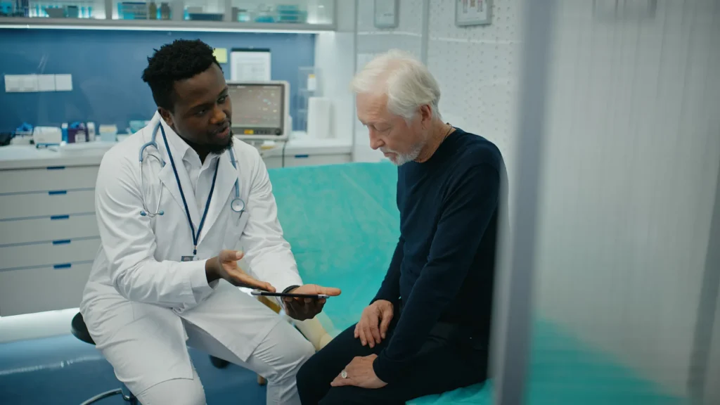 Doctor talking to a patient